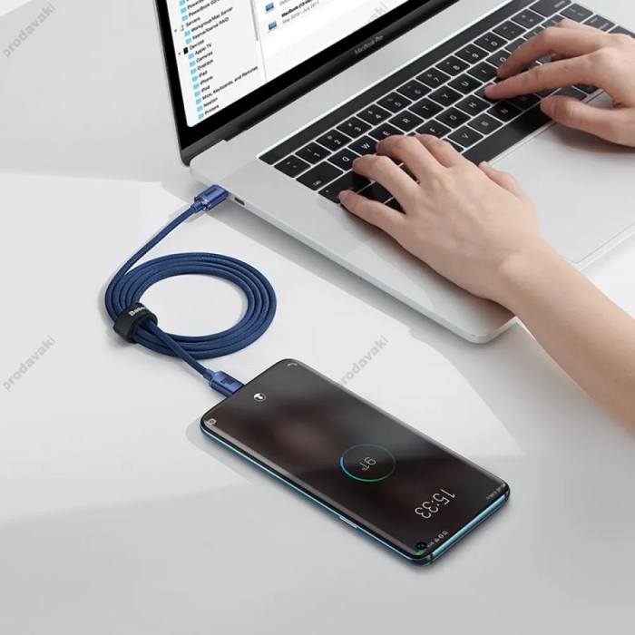 Кабель Baseus Crystal Shine Series Fast Charging Data Cable Type-C to Type-C 100W 5A 1.2m Blue CAJY000603