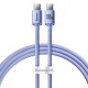 Кабель Baseus Crystal Shine Series Fast Charging Data Cable Type-C to Type-C 100W 5A 1.2m Purple CAJY000605