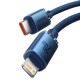 PD кабель Baseus Crystal Shine Series Fast Charging Data Cable Type-C to iP Lightning 20W 1.2m Blue CAJY000203