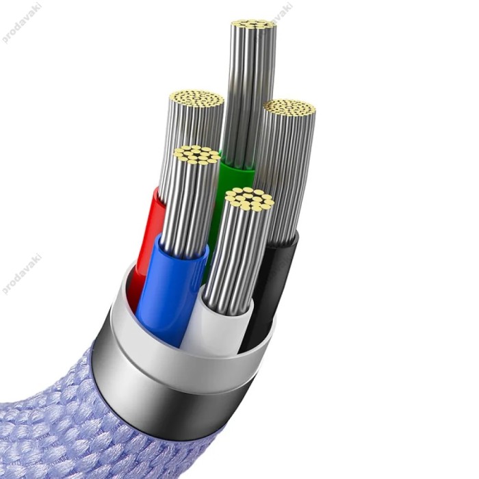 PD кабель Baseus Crystal Shine Series Fast Charging Data Cable Type-C to iP Lightning 20W 1.2m Purple CAJY000205