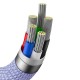 PD кабель Baseus Crystal Shine Series Fast Charging Data Cable Type-C to iP Lightning 20W 1.2m Purple CAJY000205