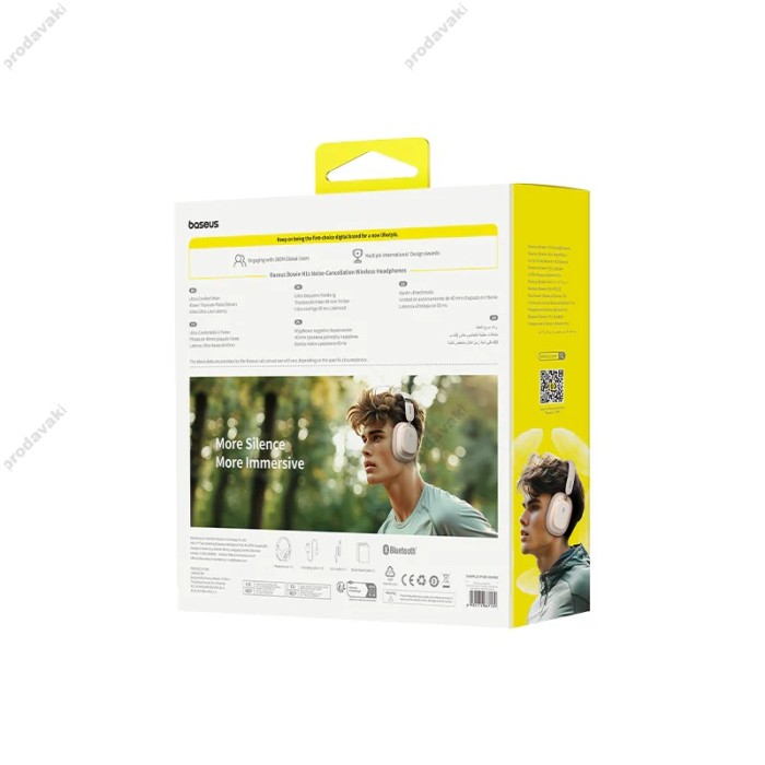 Бездротові Bluetooth навушники Baseus Bowie H1s Noise-Cancellation White A00075301223-00