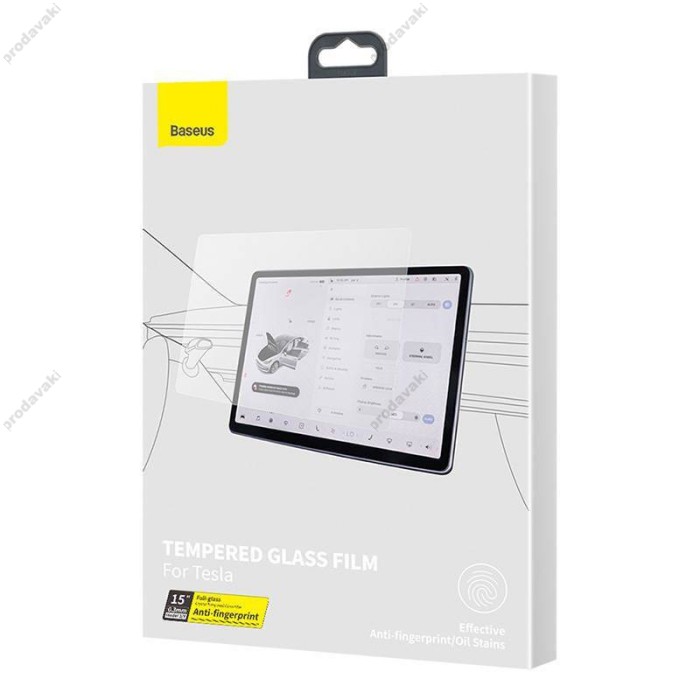Захисне скло Baseus 0.3mm Full-glass Crystal Anti-fingerprint For Tesla model 3/Y 15inch Transparent SGBL062402