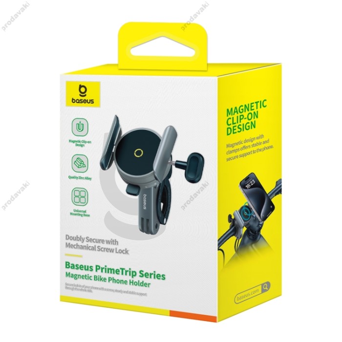 Тримач телефону для велосипеда/мотоцикла Baseus PrimeTrip Series Magnetic Bike Phone Holder Black C40569000121-00