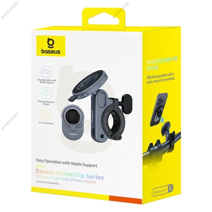 Тримач телефону для велосипеда/мотоцикла Baseus PrimeTrip Series Stick-on Type Bike Phone Mount Black C40569001121-00
