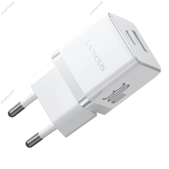 Мережевий зарядний пристрій Baseus Palm Type-C+USB Type-C cable 30W White P1011160A213-01
