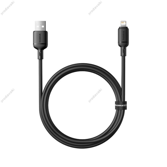 USB кабель Baseus Silky Series USB to Lightning 2.4A 1m Black P10377702113-00
