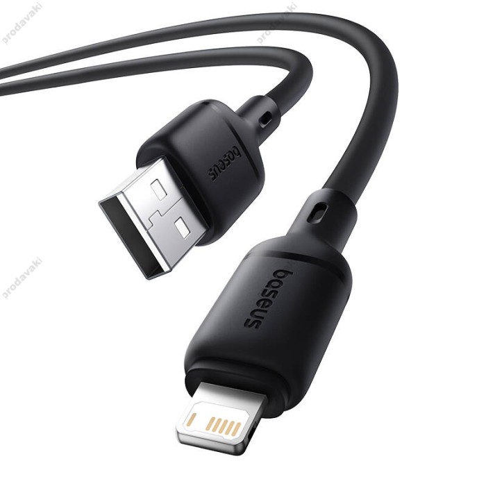 USB кабель Baseus Silky Series USB to Lightning 2.4A 1m Black P10377702113-00