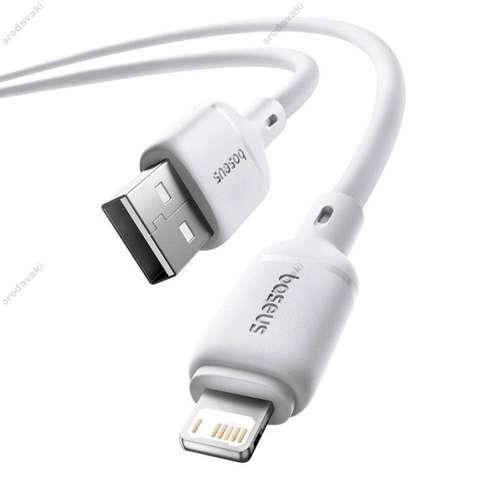 USB кабель Baseus Silky Series USB to Lightning 2.4A 1m White P10377702213-00