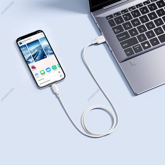 USB кабель Baseus Silky Series USB to Lightning 2.4A 1m White P10377702213-00