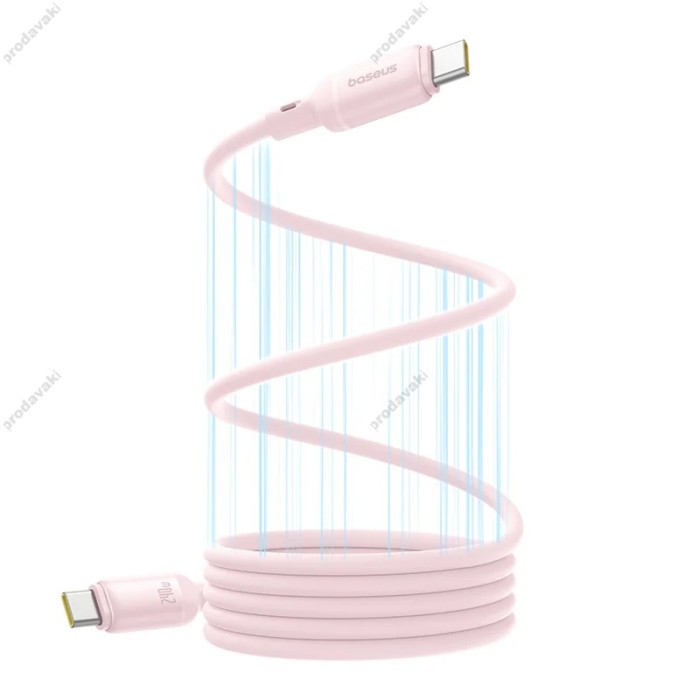 Кабель Baseus PicoGo Magnetic Liquid Silicone Type-C to Type-C 240W 5A 1m Pink P10376800411-00
