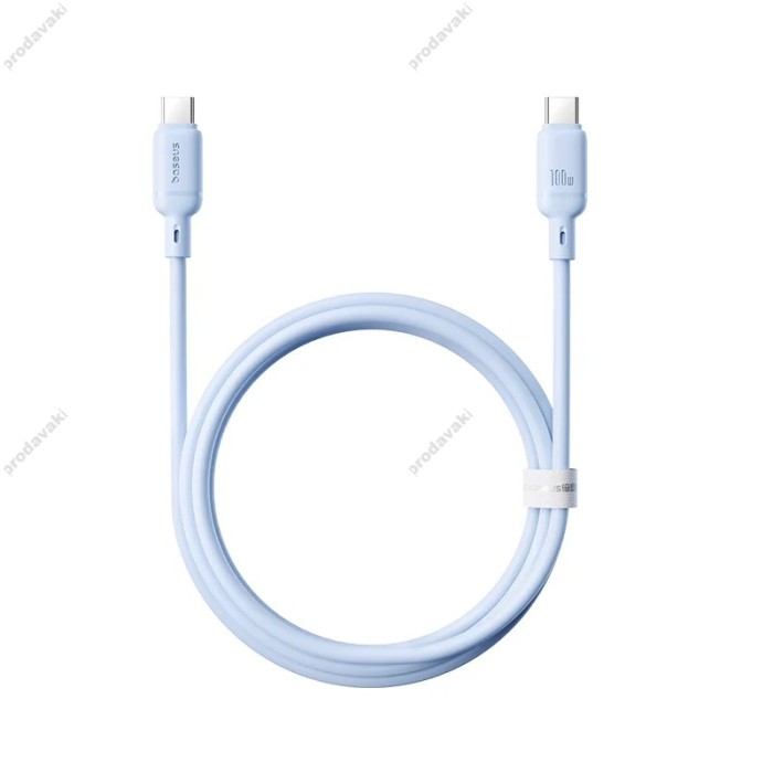 Кабель Baseus Silky Series Type-C to Type-C 100W 5A 1m Blue P10377704313-00