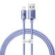 USB кабель Baseus Crystal Shine Series Fast Charging Data Cable USB to iP Lightning 2.4A 2m Purple CAJY000105