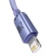 USB кабель Baseus Crystal Shine Series Fast Charging Data Cable USB to iP Lightning 2.4A 1.2m Purple CAJY000005