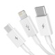 USB Кабель Baseus Superior Series Fast Charging Data Cable USB to M+L+C 3.5A 1m White P10320105221-00