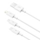 USB Кабель Baseus Superior Series Fast Charging Data Cable USB to M+L+C 3.5A 1m White P10320105221-00