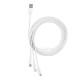 USB Кабель Baseus Superior Series Fast Charging Data Cable USB to M+L+C 3.5A 1m White P10320105221-00