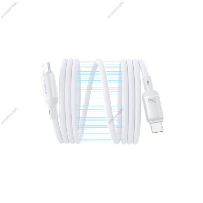 Кабель Baseus PicoGo Magnetic Liquid Silicone Type-C to Type-C 240W 5A 1m White P10376800211-00