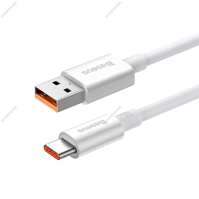 Кабель Baseus Superior Series Charging Data Cable USB to Type-C 100W 6A 1.5m White P10320102214-02