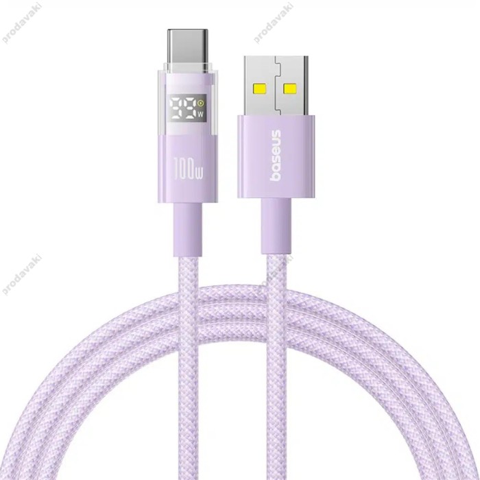 Кабель Baseus Display 2 Fast Charging Data Cable USB to Type-C 100W 5A 1m Purple P10382701511-00