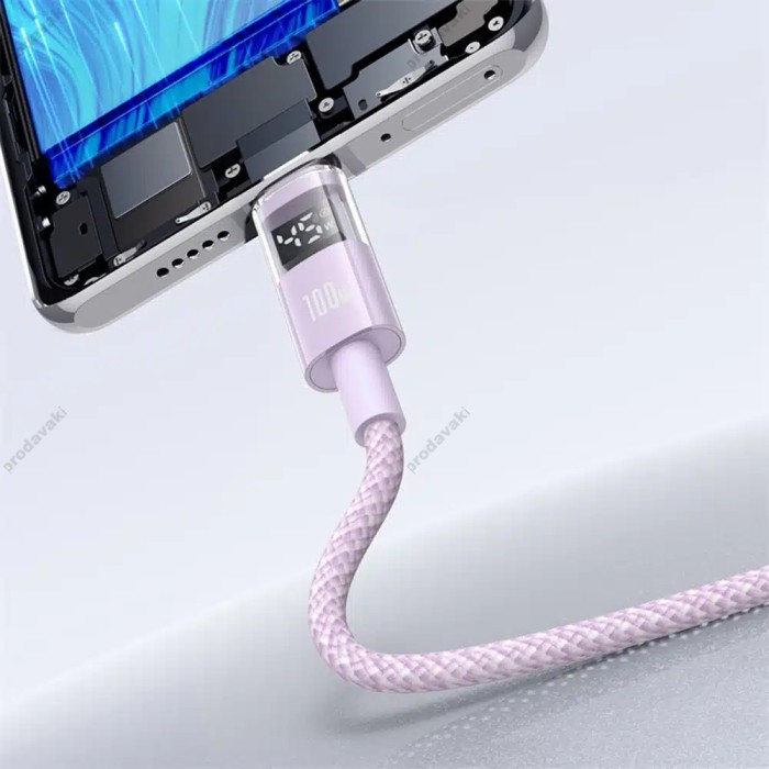 Кабель Baseus Display 2 Fast Charging Data Cable USB to Type-C 100W 5A 1m Purple P10382701511-00