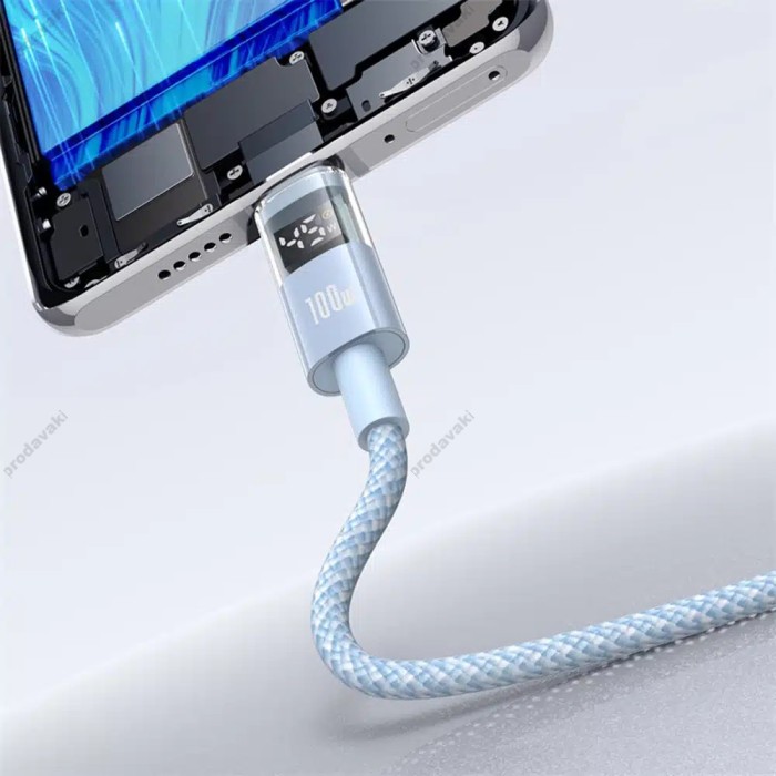 Кабель Baseus Display 2 Fast Charging Data Cable USB to Type-C 100W 5A 1m Blue P10382701311-00
