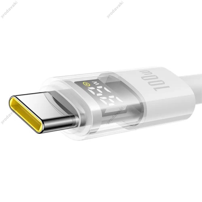 Кабель Baseus Display 2 Fast Charging Data Cable USB to Type-C 100W 5A 1m White P10382701211-00