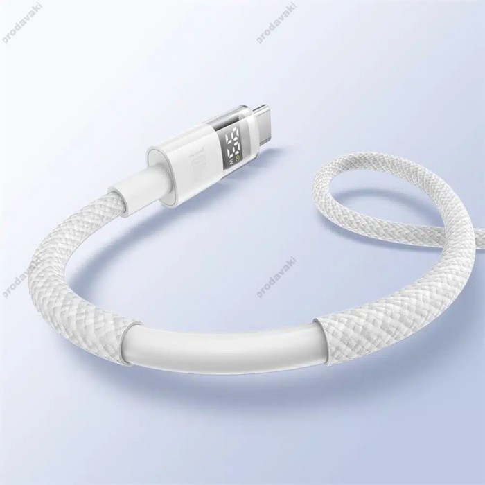 Кабель Baseus Display 2 Fast Charging Data Cable USB to Type-C 100W 5A 1m White P10382701211-00