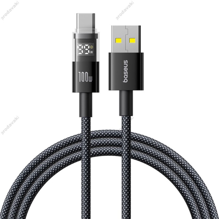 Кабель Baseus Display 2 Fast Charging Data Cable USB to Type-C 100W 5A 1m Black P10382701121-00