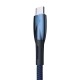 Кабель Baseus Glimmer Series Fast Charging Data Cable USB to Type-C 100W 6A 1m Blue CADH000403