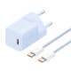 Мережевий зарядний пристрій Baseus GaN5 Fast Charger (mini) Cable Type-C to Type-C 30W Blue P10110902313-00
