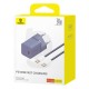 Мережевий зарядний пристрій Baseus GaN5 Fast Charger (mini) Cable Type-C to Type-C 30W Purple P10110902523-00