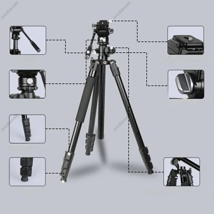 Штатив-трипод Tripod Stand Multifunctional Jmary KS355+HG60 ¼ 1.85m