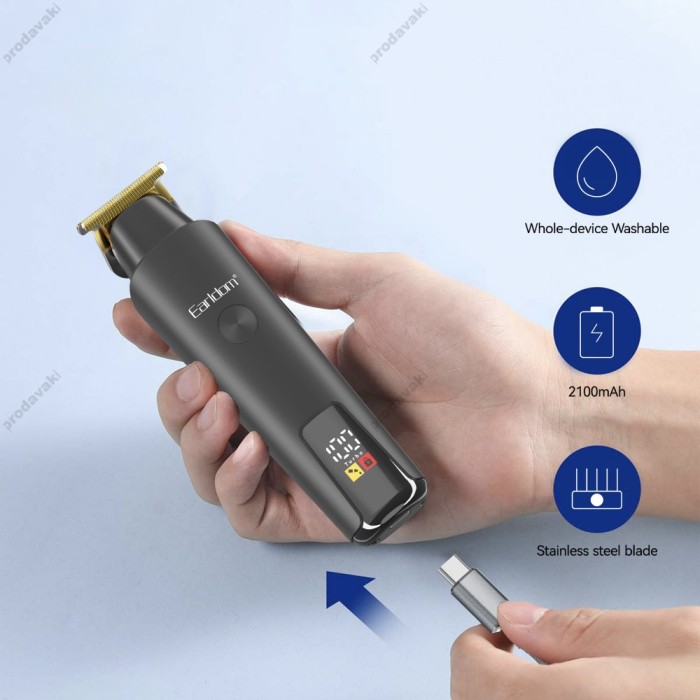 Машинка для стрижки волосся Earldom ET-HC06 Electric Hair Clipper Black