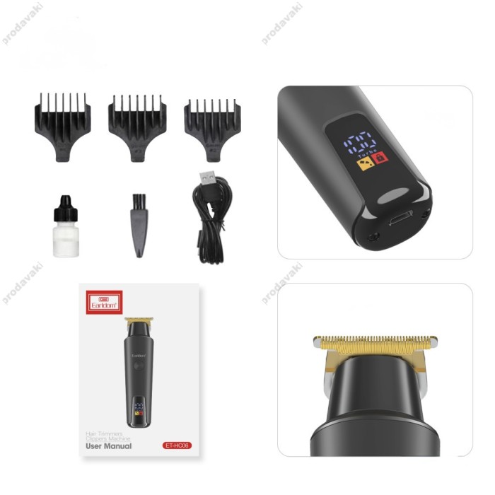 Машинка для стрижки волосся Earldom ET-HC06 Electric Hair Clipper Black