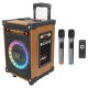 Портативна колонка Bluetooth система караоке HOCO HA2 Wave 2 микрофона Wooden