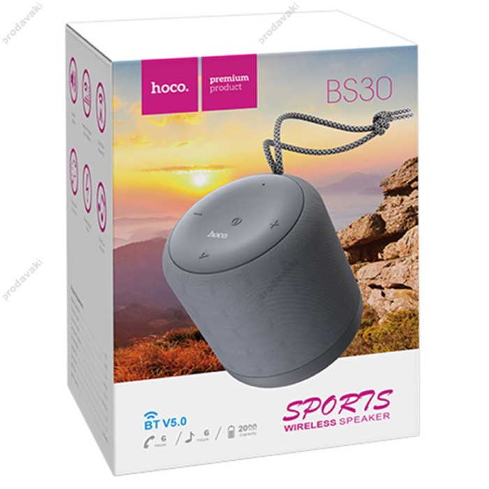 Портативна колонка Bluetooth HOCO BS30 New Moon sports wireless speaker 5W Grey