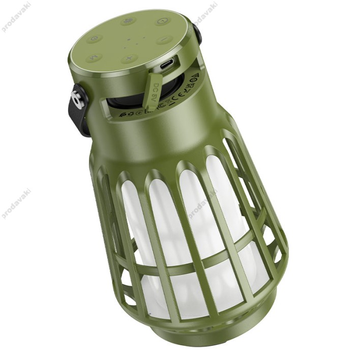 Портативна колонка Bluetooth HOCO BS61 Wild fun camping light speaker 10W Olive green