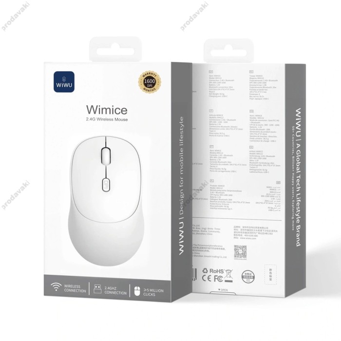 Комп'ютерна мишка WiWU WM112 2.4G Wireless Office Mouse White