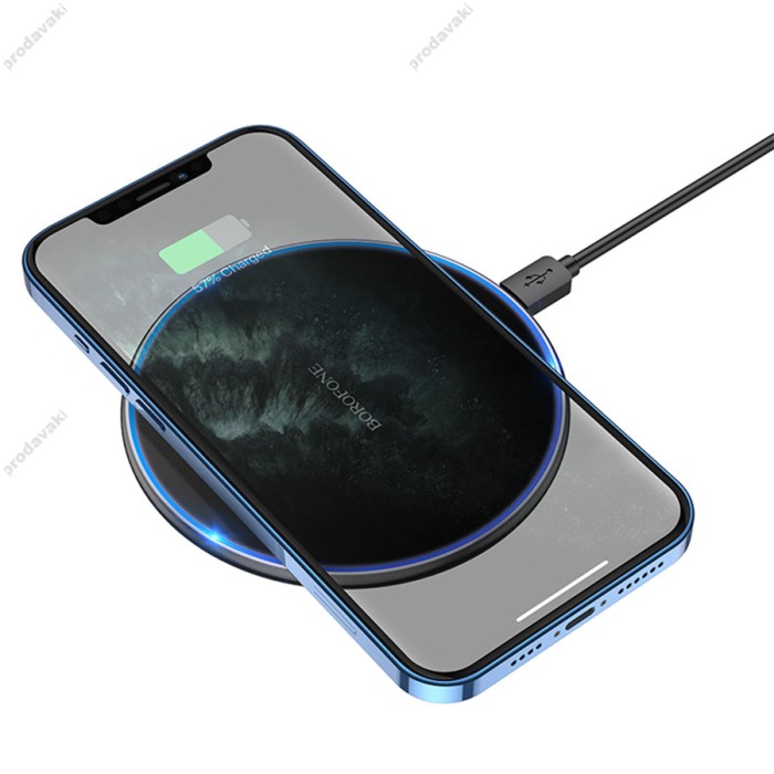 Бездротовий зарядний пристрій Borofone BQ3 Pro Ultra slim 15W black