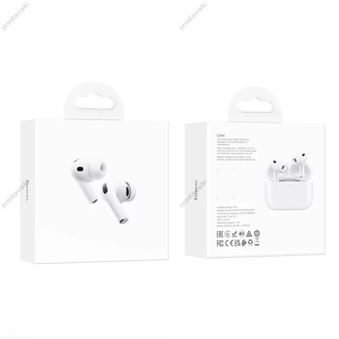 Бездротові Bluetooth навушники HOCO EW96 True wireless stereo headset BT 6.0 White