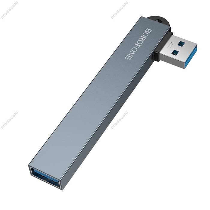 USB-Хаб BOROFONE FH1 converter 4в1 USB to 3xUSB 2.0+USB 3.0 Grey