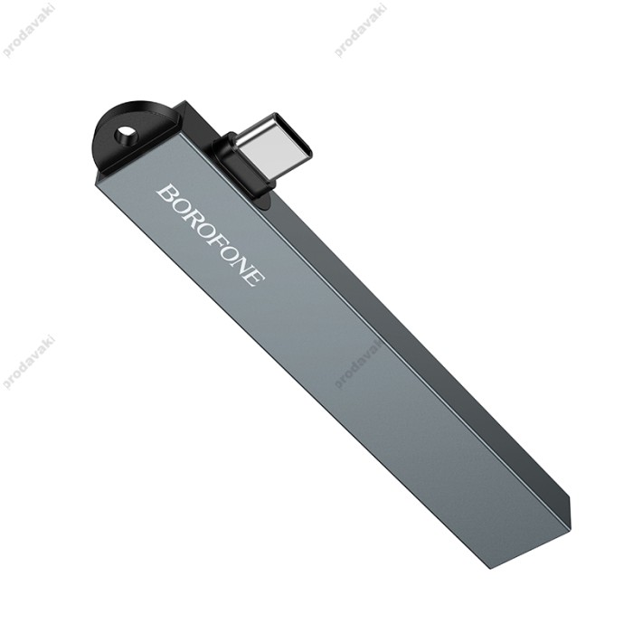USB-Хаб BOROFONE FH1A 4в1 Type-C to USB 3.0+3xUSB 2.0 Grey
