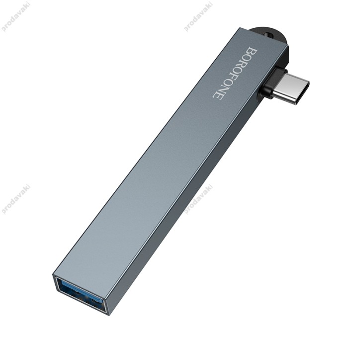 USB-Хаб BOROFONE FH1A 4в1 Type-C to USB 3.0+3xUSB 2.0 Grey