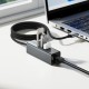 USB-Хаб Hoco HB1D converter 4в1 USB to 3xUSB 2.0+RJ45 Grey