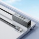 USB-Хаб Hoco HB1D converter 4в1 USB to 3xUSB 2.0+RJ45 Grey