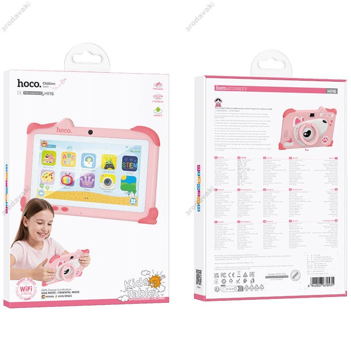 Планшет для дітей HOCO HI16 7-inch children Tablet PC Wi-Fi/5G android 11 2/32GB Pink