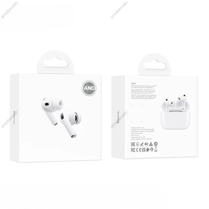 Бездротові Bluetooth навушники HOCO EW97 True wireless ANC noise reduction headset BT 6.0 White