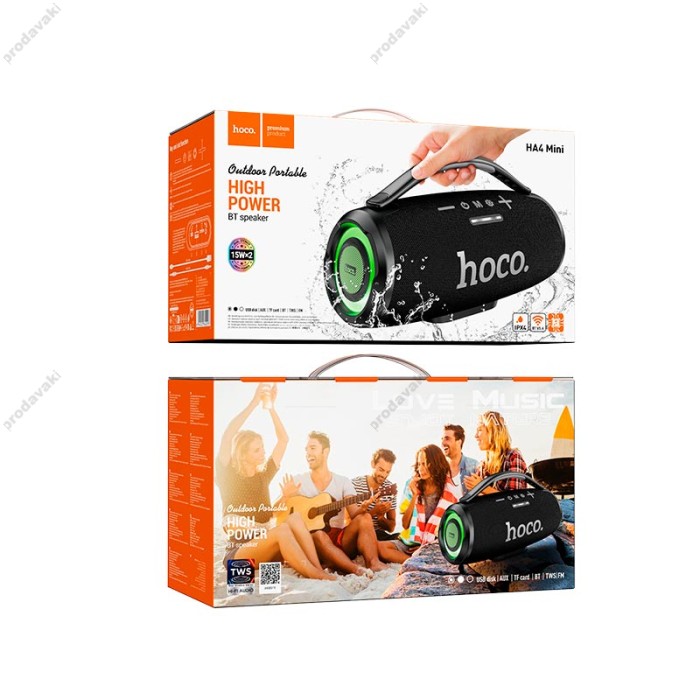 Портативна колонка Bluetooth HOCO HA4 mini Surge outdoor speaker 30W Black