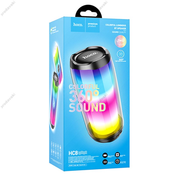 Портативна колонка Bluetooth HOCO HC8 Pulsating colorful luminous wireless 10W Black